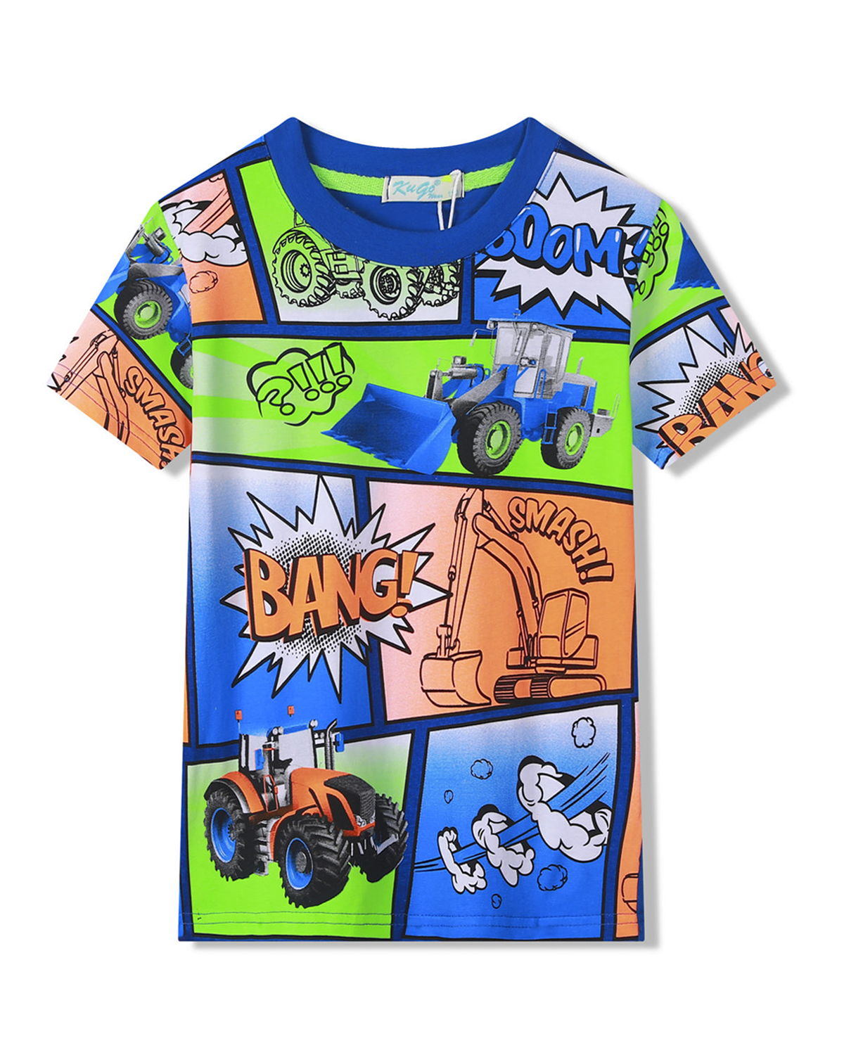 Chlapecké tričko - KUGO HC9338, mix barev / modrý lem Barva: Mix barev, Velikost: 110