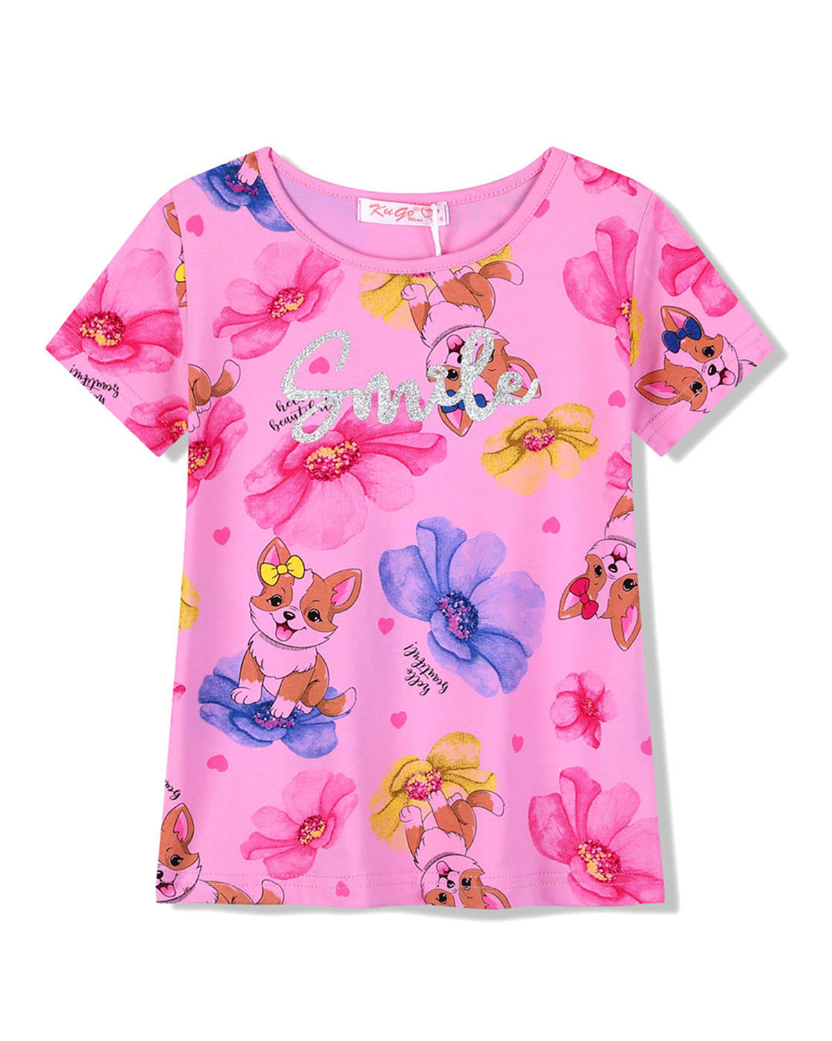 Dívčí tričko - KUGO FC1059, růžová Barva: Růžová, Velikost: 116