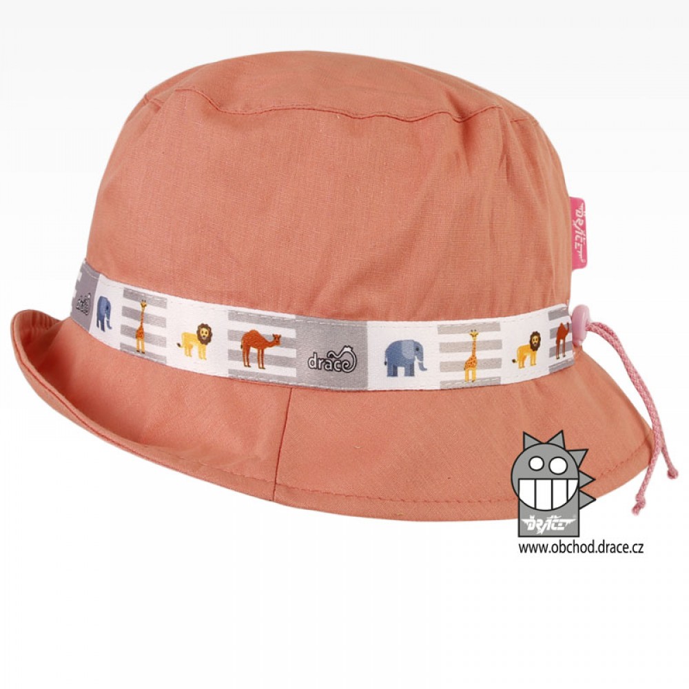 Bavlněný letní klobouk Dráče - Palermo 27, lososová, safari Barva: Lososová, Velikost: 54-56