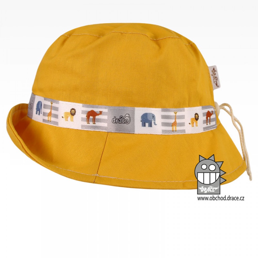 Bavlněný letní klobouk Dráče - Palermo 30, hořčicová světlá, safari Barva: Žlutá, Velikost: 50-52