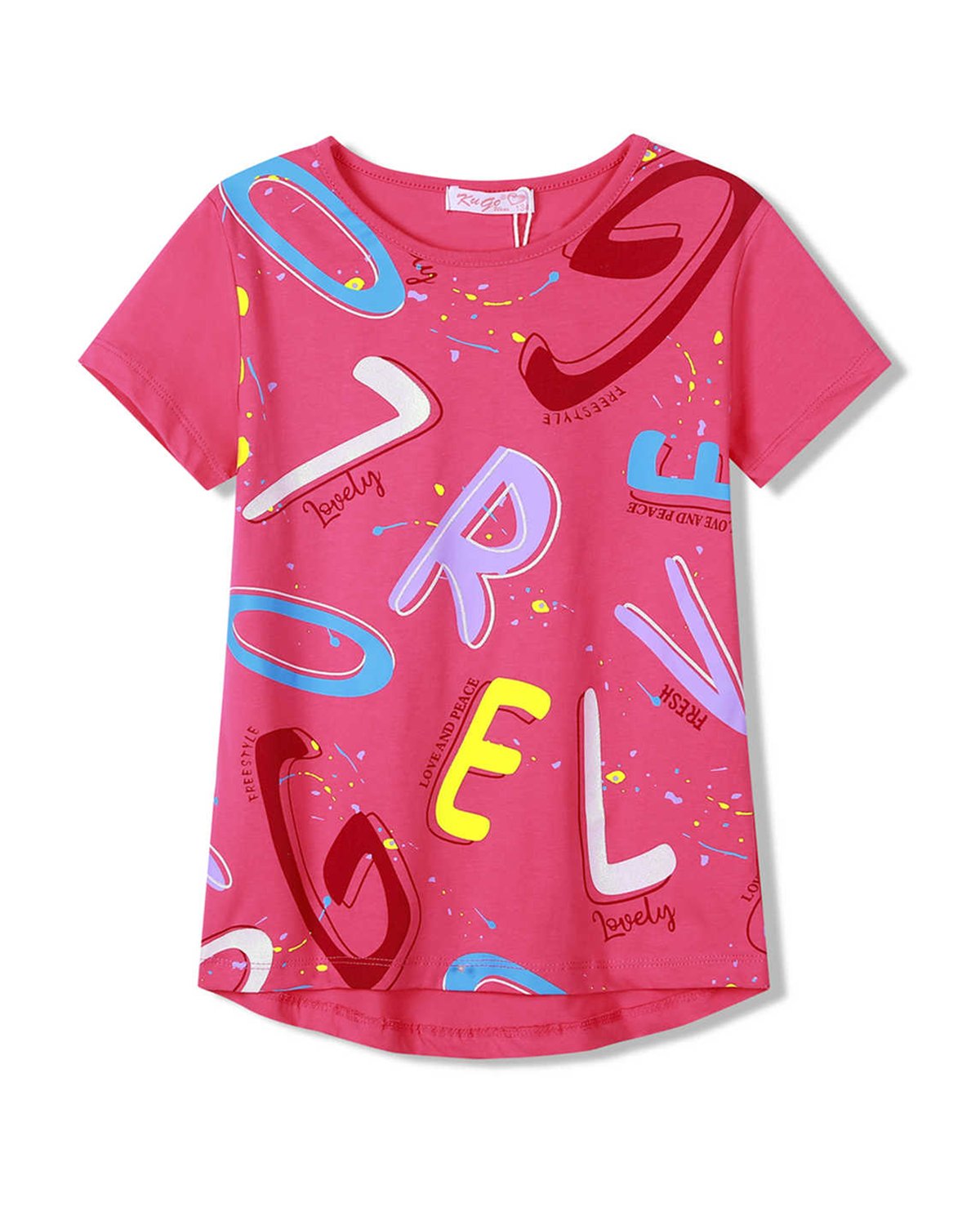 Dívčí tričko - KUGO HC9335, růžová Barva: Růžová, Velikost: 146