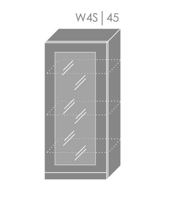 ArtExt Vrchná kuchynská skrinka Florence W4S/45 Otváranie: Pravé, Povrchová úprava dvierok: Lesk, Farba korpusu: Lava