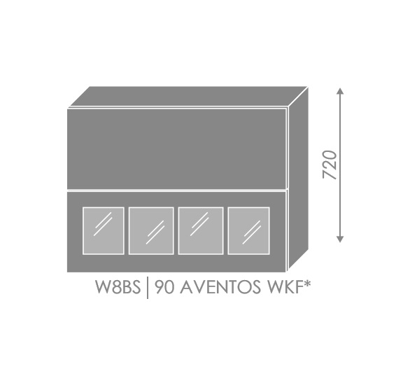 ArtExt Vrchná kuchynská skrinka Pescara W8BS/90 AVENTOS FAREBNÉ PREVEDENIE KORPUSU: Lava, FAREBNÉ PREVEDENIE DVIEROK ICA: ICA 0238