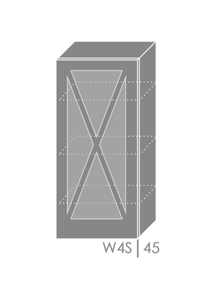 ArtExt Vrchná kuchynská skrinka Tivoli W4S/45 FAREBNÉ PREVEDENIE KORPUSU: Grey, FAREBNÉ PREVEDENIE DVIEROK ICA: ICA 0135