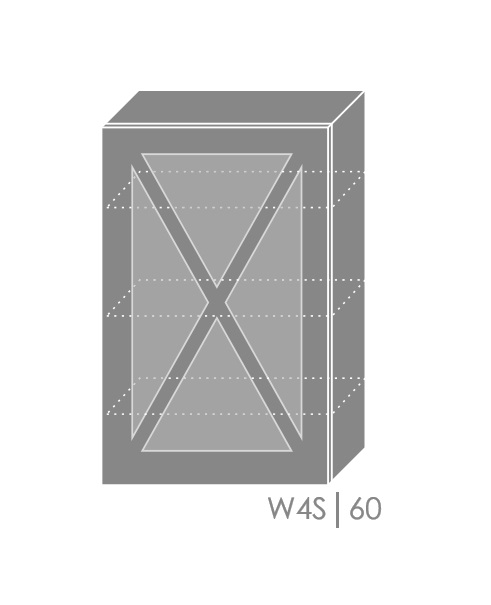 ArtExt Vrchná kuchynská skrinka Tivoli W4S/60 FAREBNÉ PREVEDENIE KORPUSU: Biela alpská, FAREBNÉ PREVEDENIE DVIEROK ICA: RAL 5012