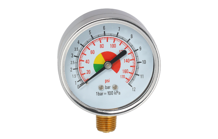 Airpress Barometer 1/4" 0-12 bar spodné pripojenie