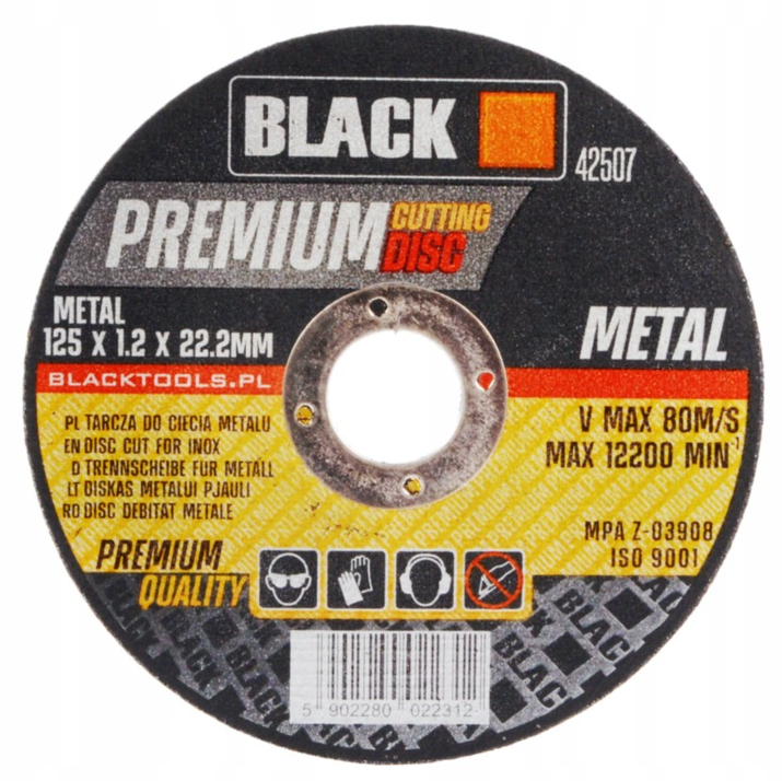 Black Rezný kotúč na kov 125x1,2 mm Blacktool 42507