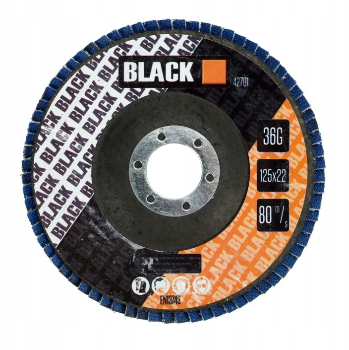 Black Lamelový brúsny kotúč 125 mm 60 kov Blacktool 42701-60