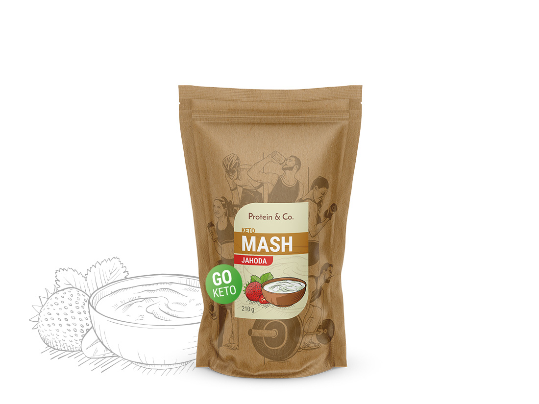 Protein & Co. Keto mash – proteinová dietní kaše Váha: 210 g, Vyber si z těchto lahodných příchutí: Jahoda