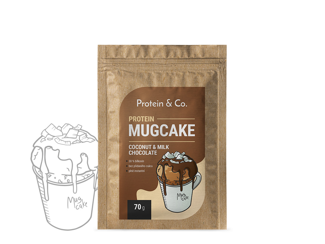 Protein & Co. Protein MugCake 70 g Vyber si z těchto lahodných příchutí: Coconut & Milk Chocolate
