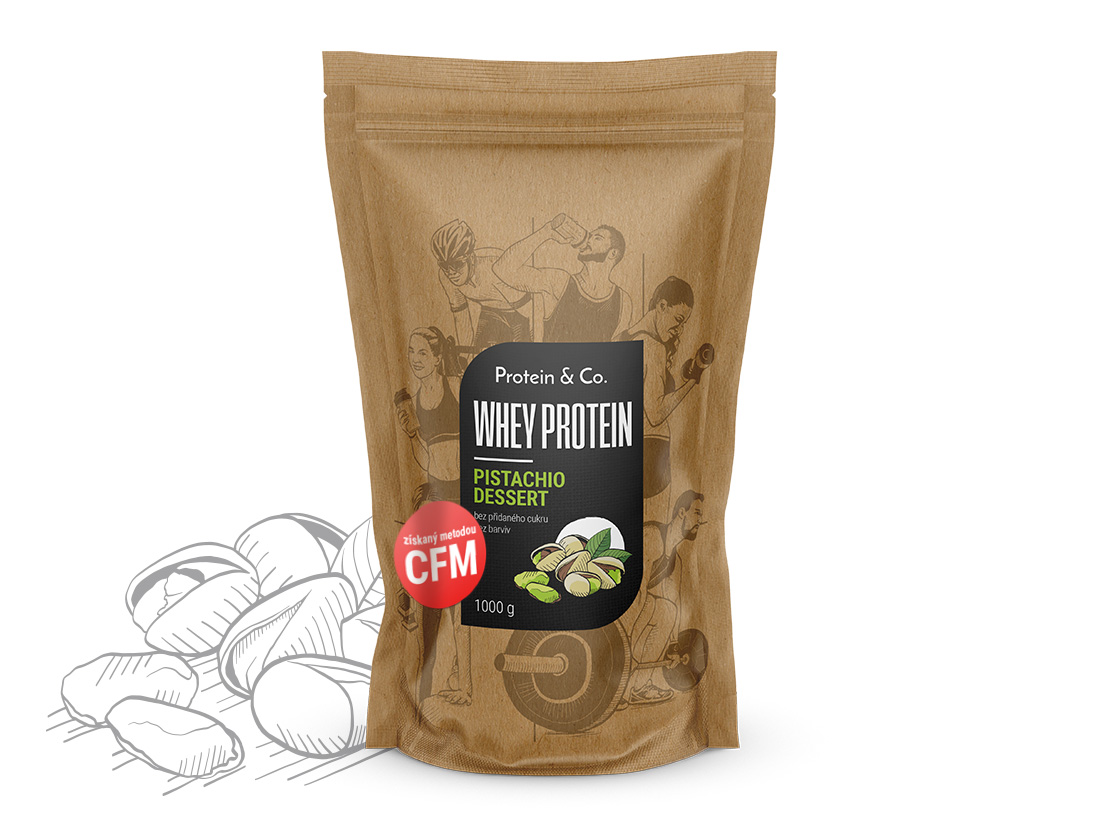 Protein&Co. WHEY PROTEIN 80 1000 g Vyber si z těchto lahodných příchutí: Pistachio dessert