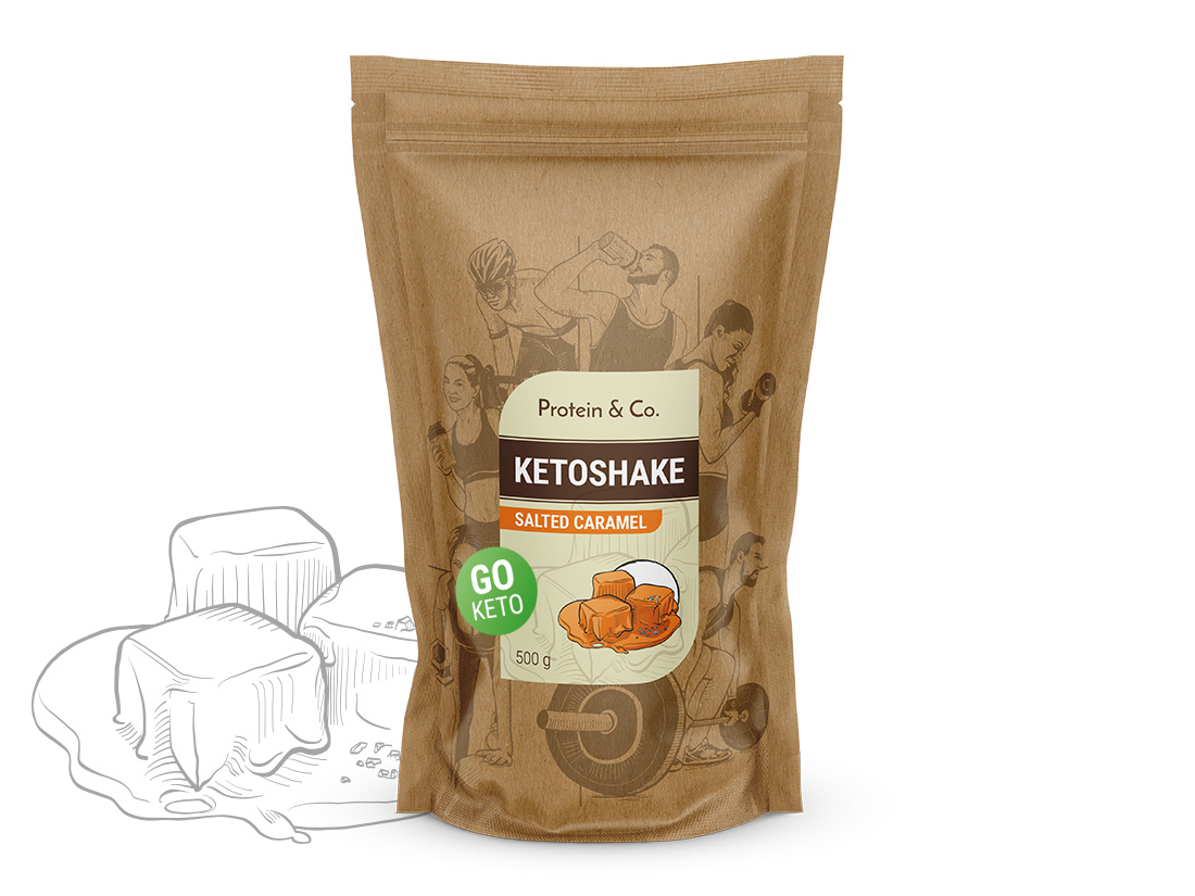 Protein&Co. Ketoshake – proteinový dietní koktejl 1 kg Váha: 500 g, Vyber si z těchto lahodných příchutí: Salted caramel