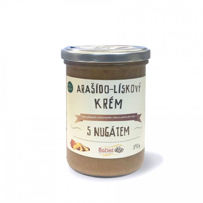 Arašídovo-Lískový krém s nugátem, 390 g