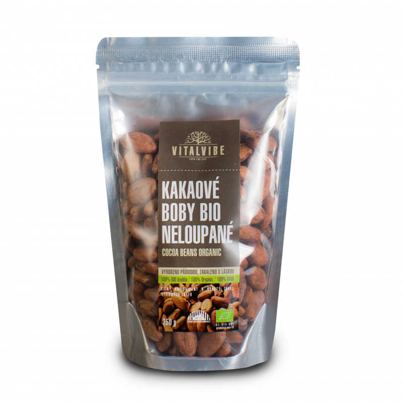 Kakaové boby neloupané BIO, 250 g