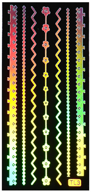 Samolepky zdobící proužky - holografické TL03