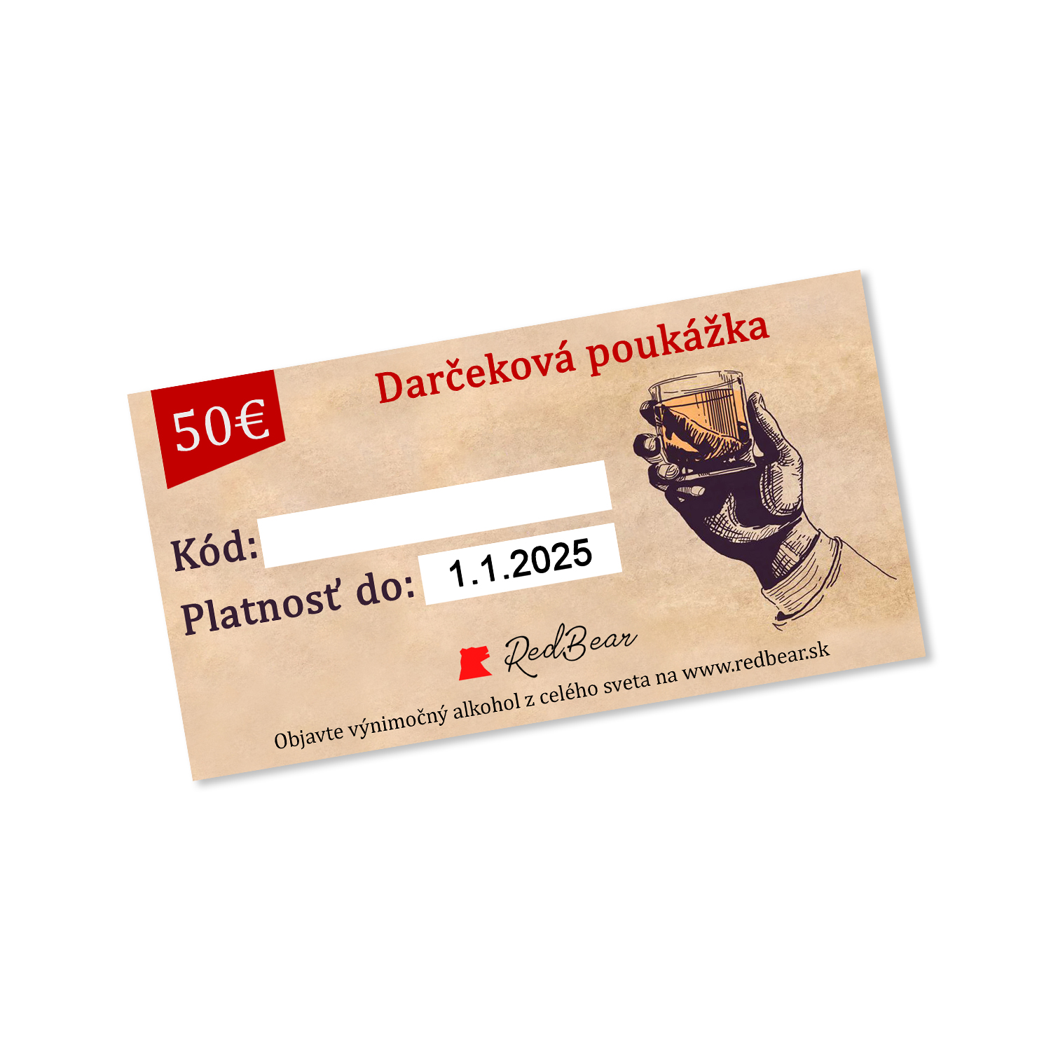 Darčeková poukážka 50€ (e-mailom)