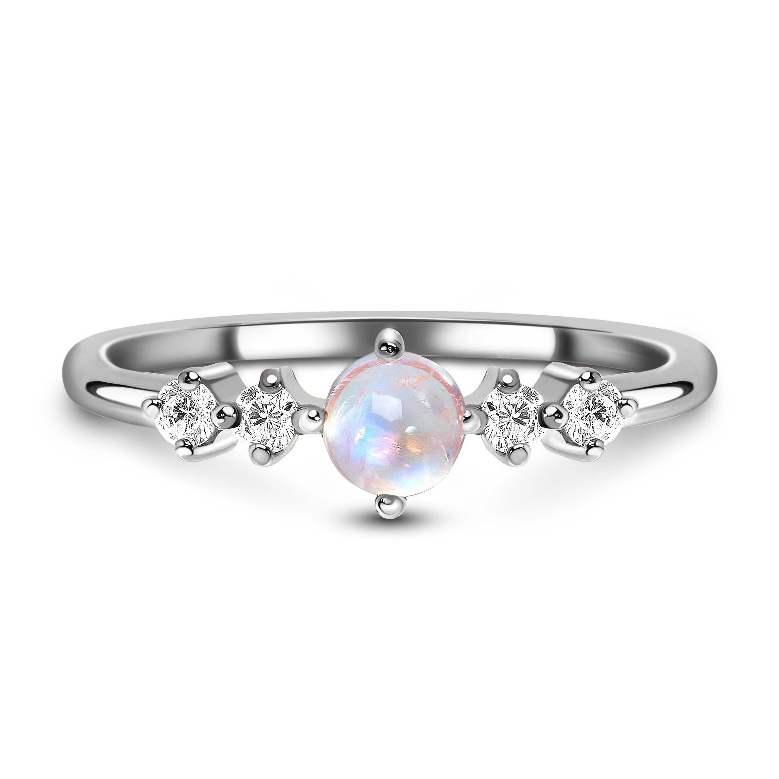 Royal Fashion stříbrný prsten GU-DR8702R-SILVER-MOONSTONE-TOPAZ Velikost: 8 (EU: 57-58)