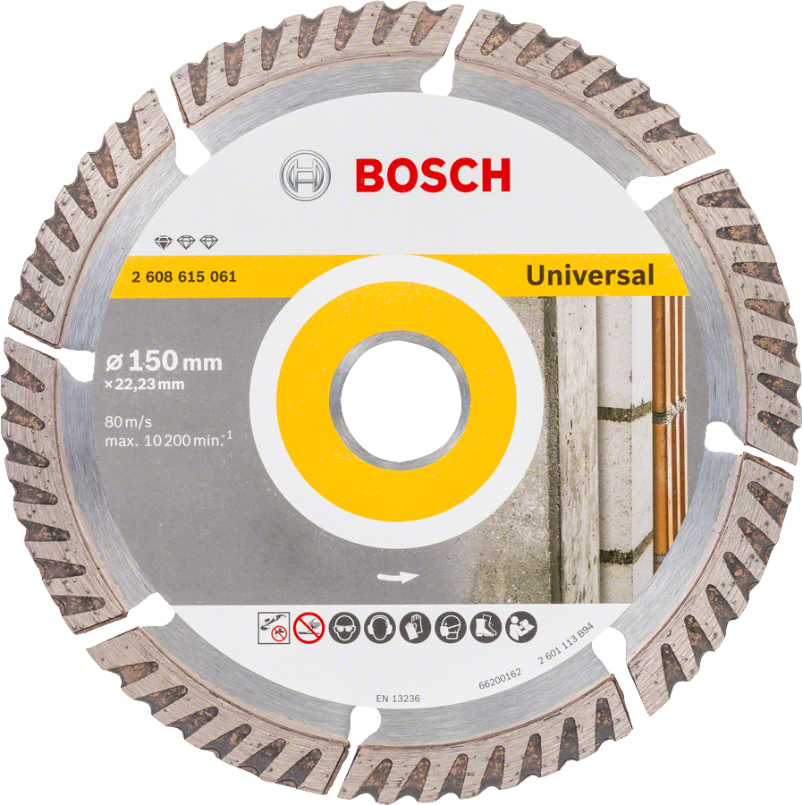 BOSCH 150x22.23mm DIA univerzální řezný kotouč Standard for Universal