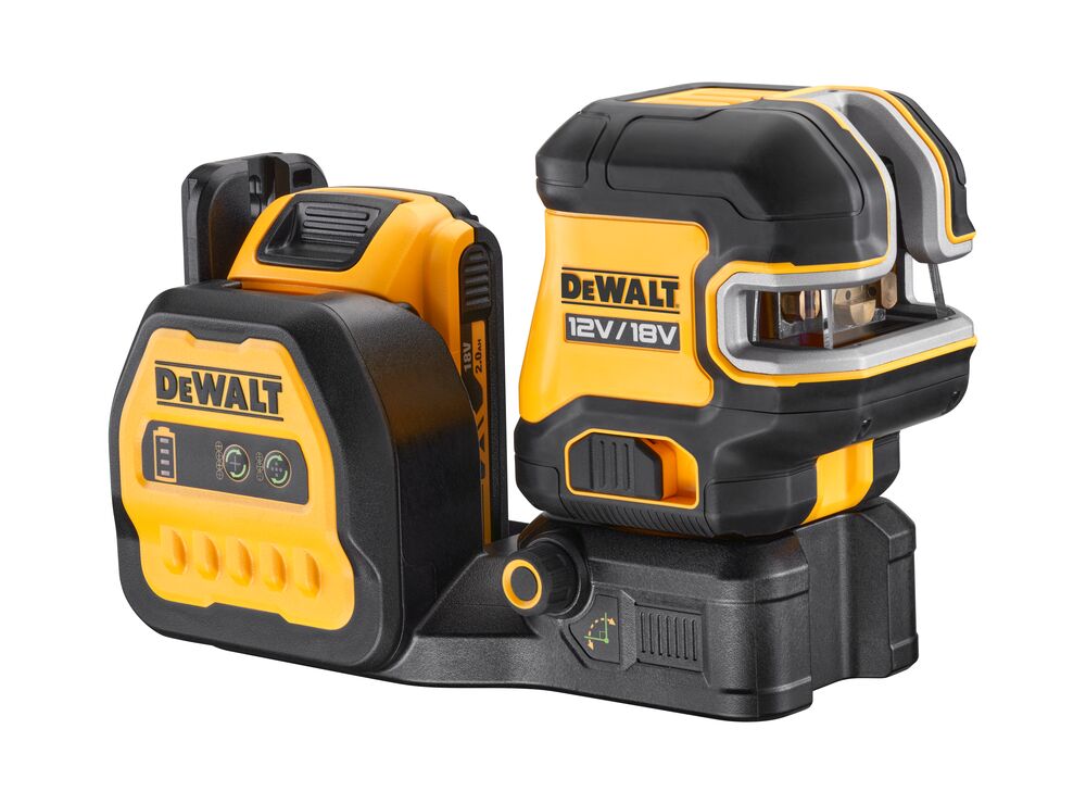 DeWALT DCE825D1G18 12/18V (1x2Ah) zelený křížový laser s pěti bodovými paprsky