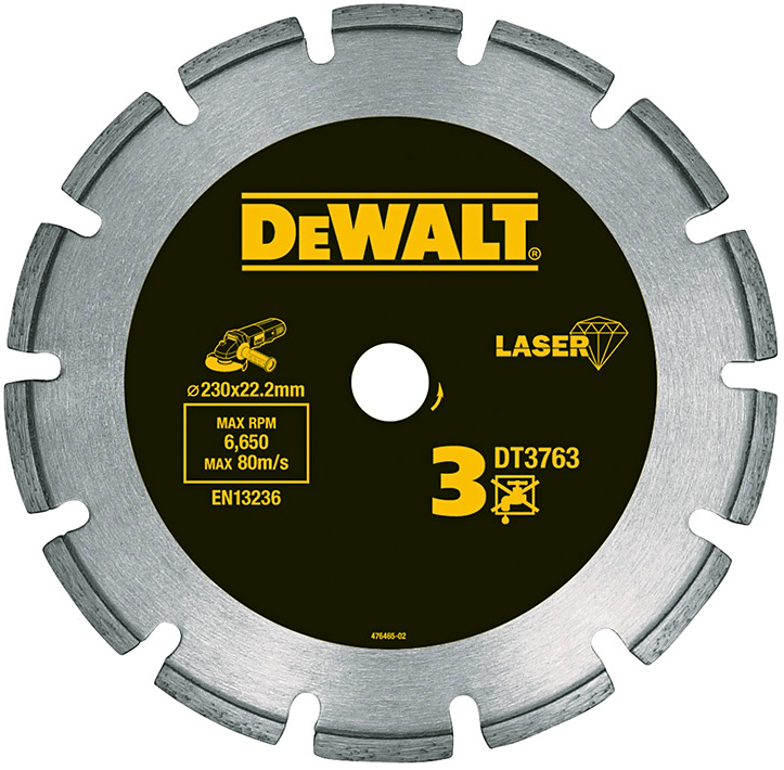 DeWALT DT3763 230x22,23mm diamantový kotouč na tvrdé materiály a žulu