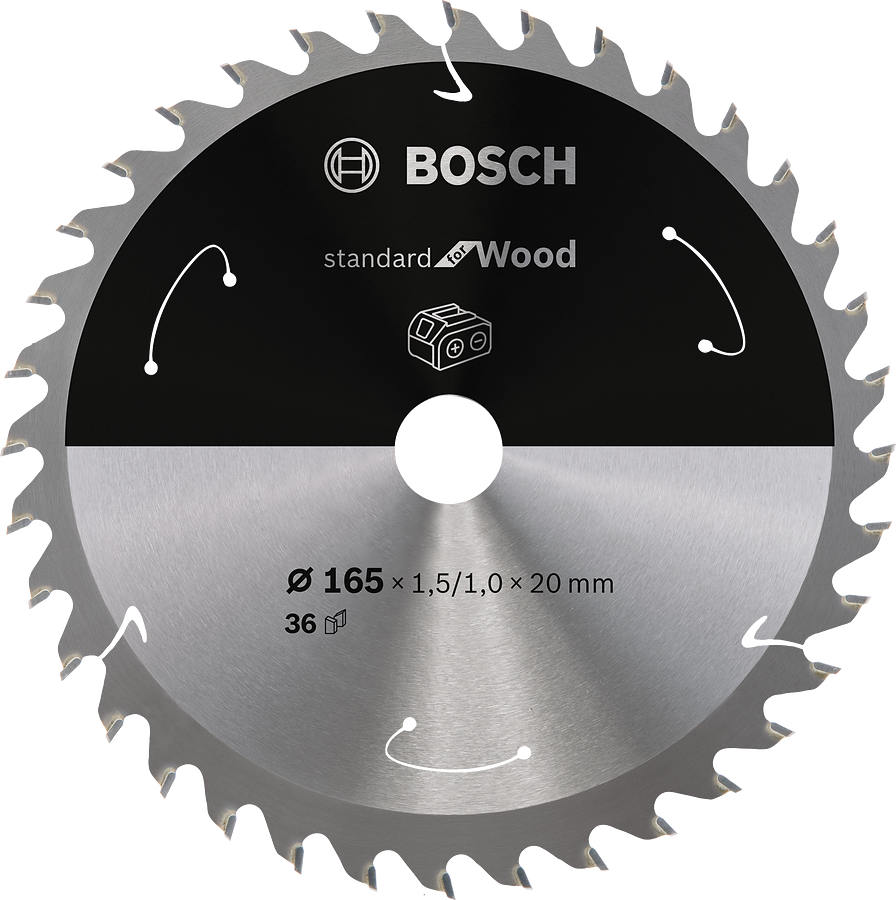 BOSCH 165x20mm pilový kotouč na dřevo Standard for Wood (36 zubů)