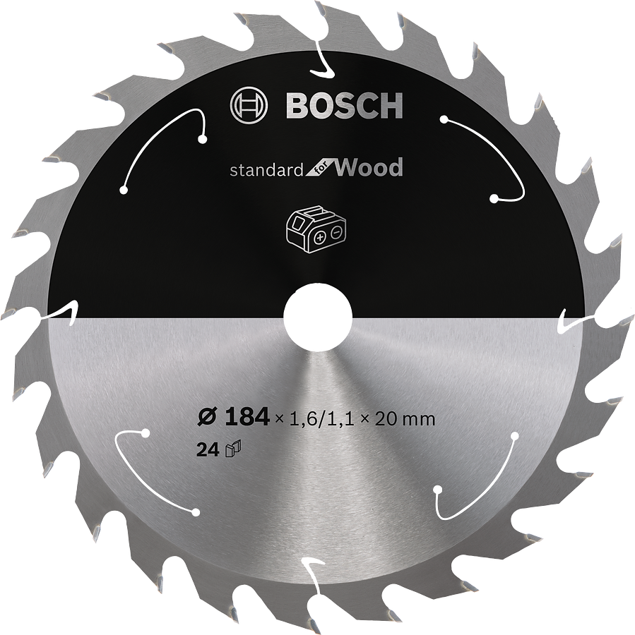 BOSCH 184x20mm pilový kotouč na dřevo Standard for Wood (24 zubů)