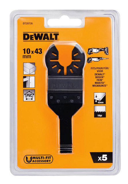 DeWALT DT20726 pilové listy, sada (5 ks), na detaily 10x43 mm