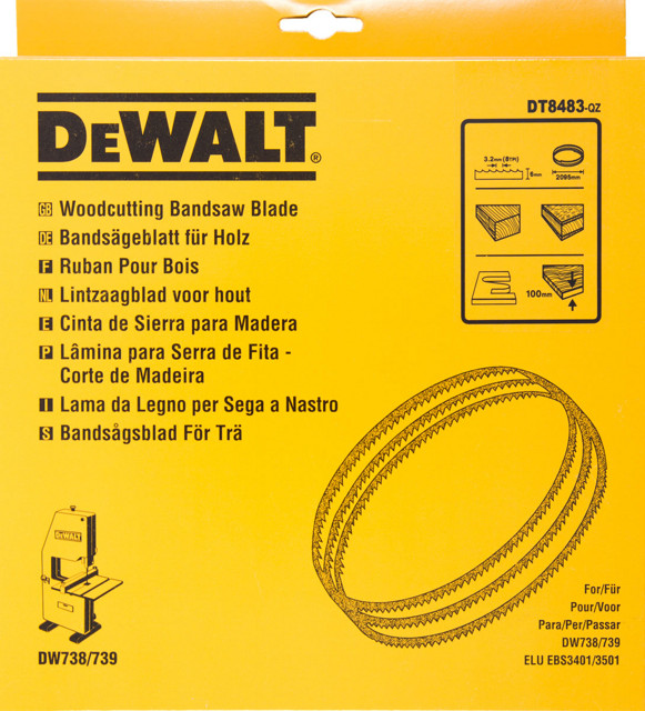 DeWALT DT8483 pilový pás, dřevo, vyřezávací, pro DW738/9 6 mm