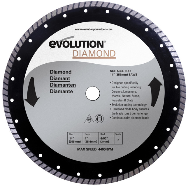 EVOLUTION 355x25mm diamantový řezný kotouč EVO DIAMOND R2