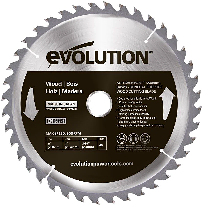 EVOLUTION EV023036 230x25,4mm (40Z) pilový kotouč na dřevo