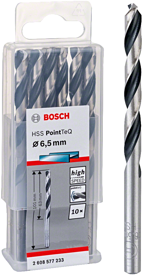 BOSCH HSS PointTeQ spirálový vrták 6.5mm (10 ks)
