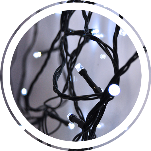SOLIGHT 1V53-W LED venkovní vánoční řetěz, 50LED, 5m, 3m přívod, 8 funkcí, IP44. 3x AA, studená bílá