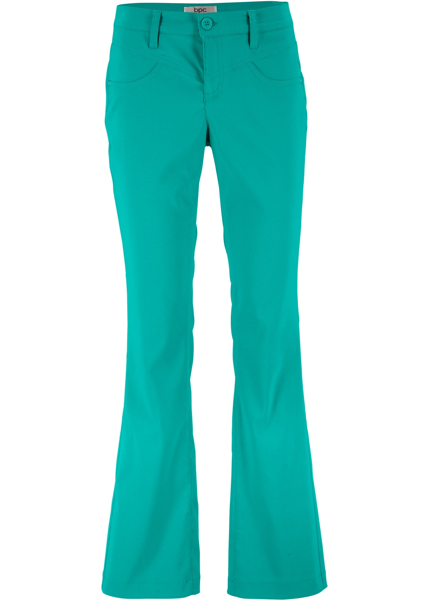 BONPRIX strečové kalhoty Barva: Zelená, Mezinárodní velikost: L, EU velikost: 44
