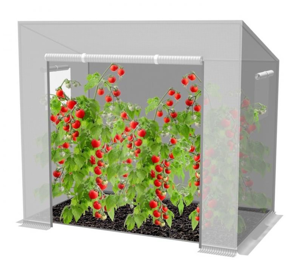 KIK KX3843 Zahradní skleník zeleninový tunel fólie na rajčata bílá 200 x 77 x 168/146 cm AKCE