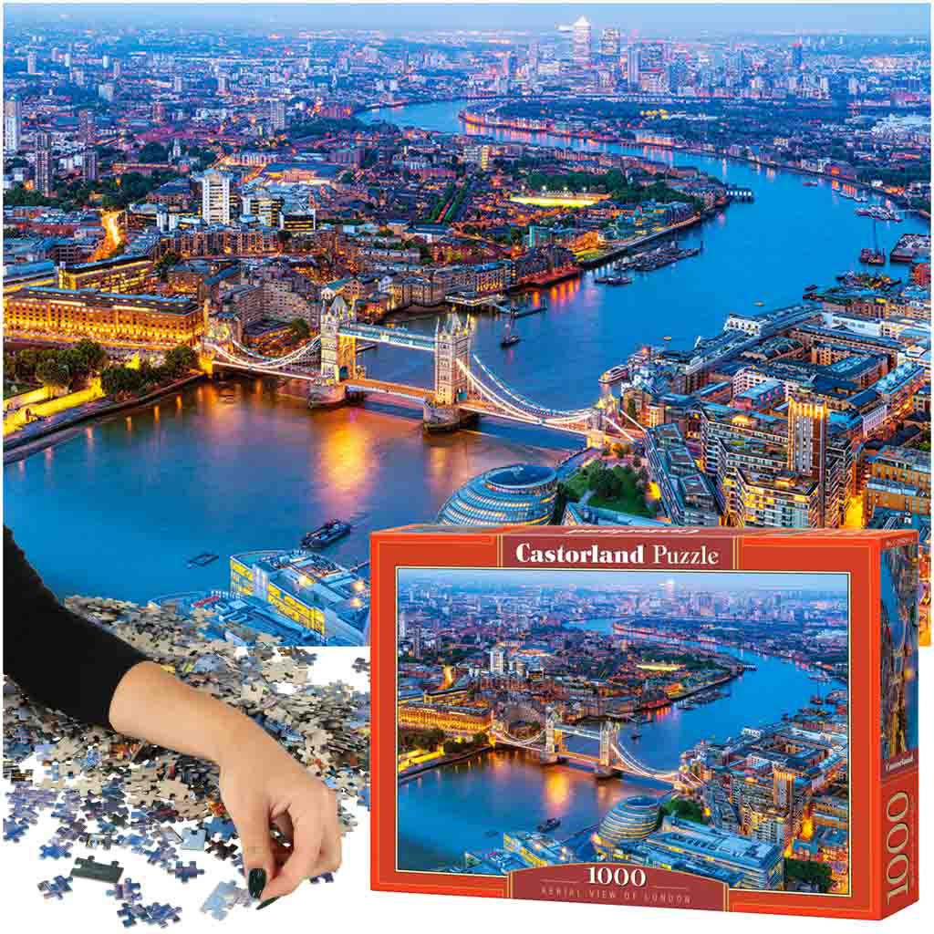 KIK KX4779 CASTORLAND Puzzle 1000el. Letecký pohled na Londýn - pohled na Londýn z ptačí perspektivy AKCE