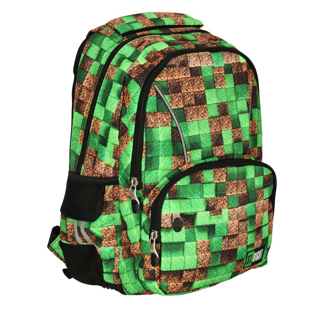 KIK KX3760_2 Školní batoh Stright Pixel Cubes AKCE