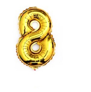 KIK Nafukovací balónek Číslice 8 - 76cm, zlatá, KX6814_82
