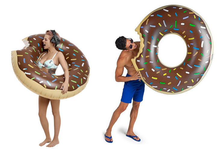 DAALO Obří nafukovací Donut 100 cm - hnědý