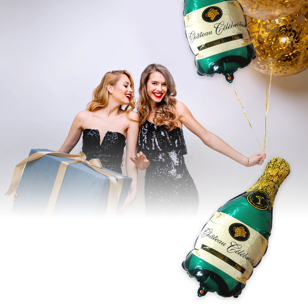 DAALO Fóliový balónek - zelené šampaňské