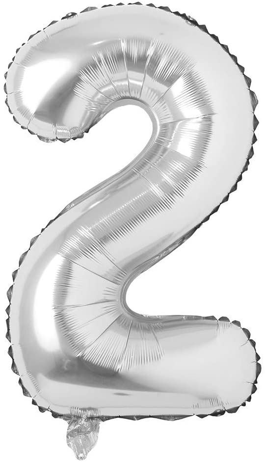 DAALO Nafukovací balónky čísla maxi stříbrné - 2