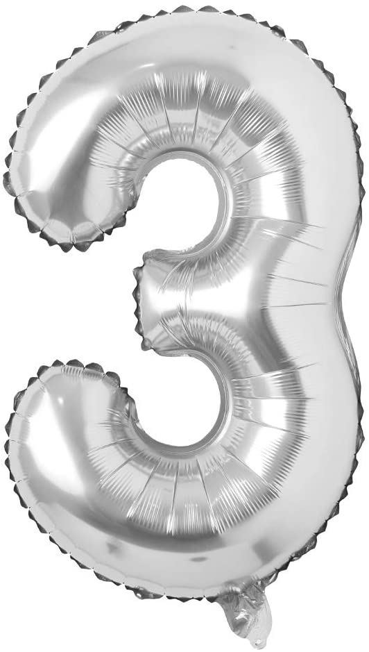DAALO Nafukovací balónky čísla maxi stříbrné - 3
