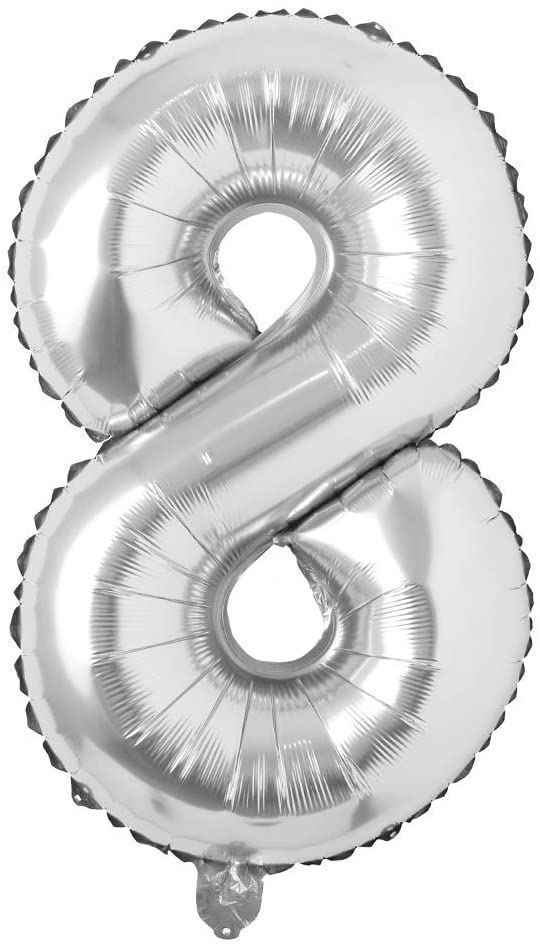 DAALO Nafukovací balónky čísla maxi stříbrné - 8
