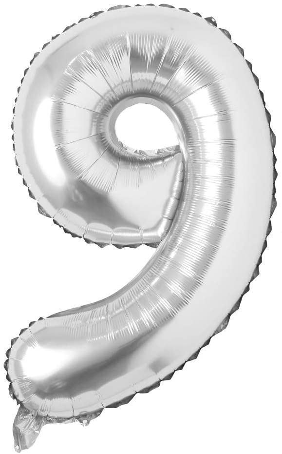 DAALO Nafukovací balónky čísla maxi stříbrné - 9