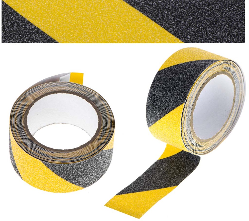 KIK KX5113_1 Protiskluzová páska 5 m x 5 cm - černo-žlutá