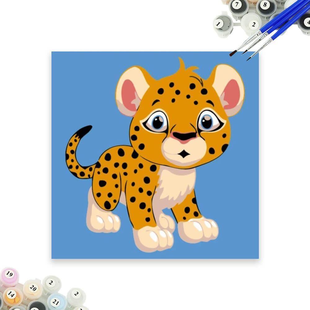 DAALO Malování podle čísel pro děti - leopard - AKCE!