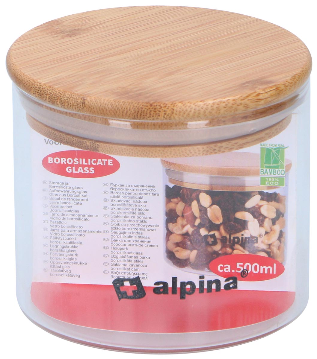 Alpina Skleněná dóza na potraviny, 500 ml