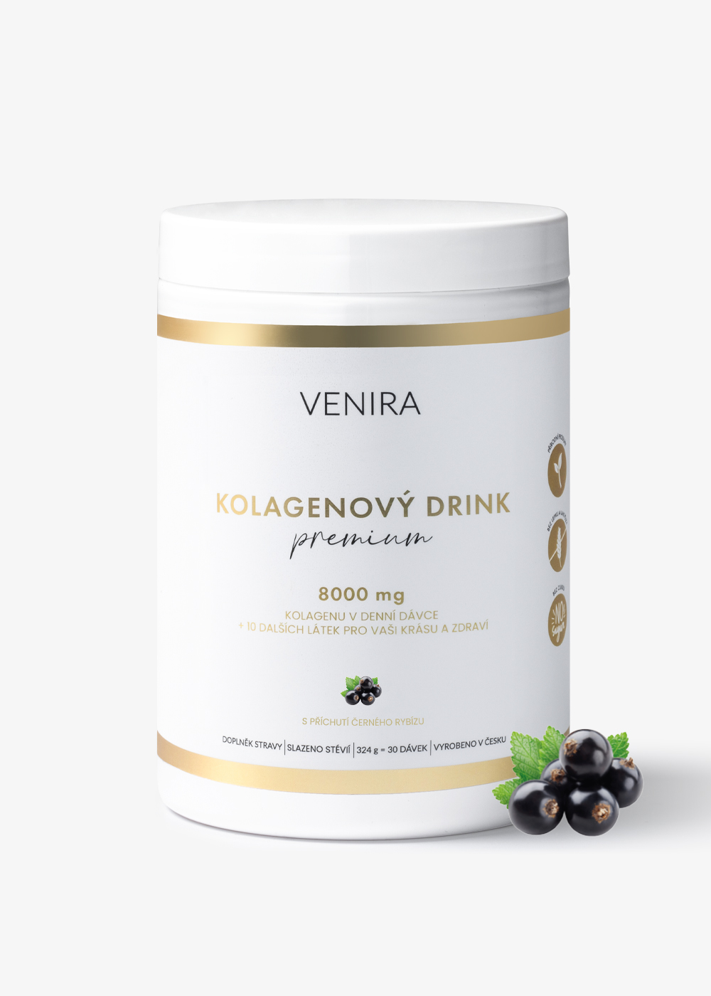 VENIRA PREMIUM kolagenový drink, černý rybíz, 324 g