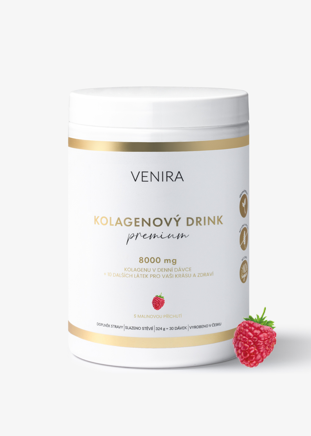 VENIRA PREMIUM kolagenový drink s malinovou příchutí, 324 g