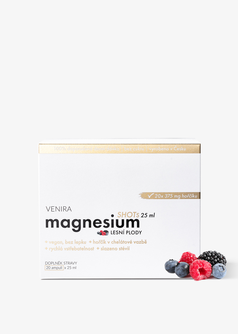 VENIRA magnesium shots, balení 20 ampulí, lesní plody