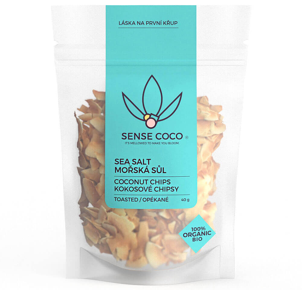 Sense Coco Bio kokosové chipsy s mořskou solí 40 g